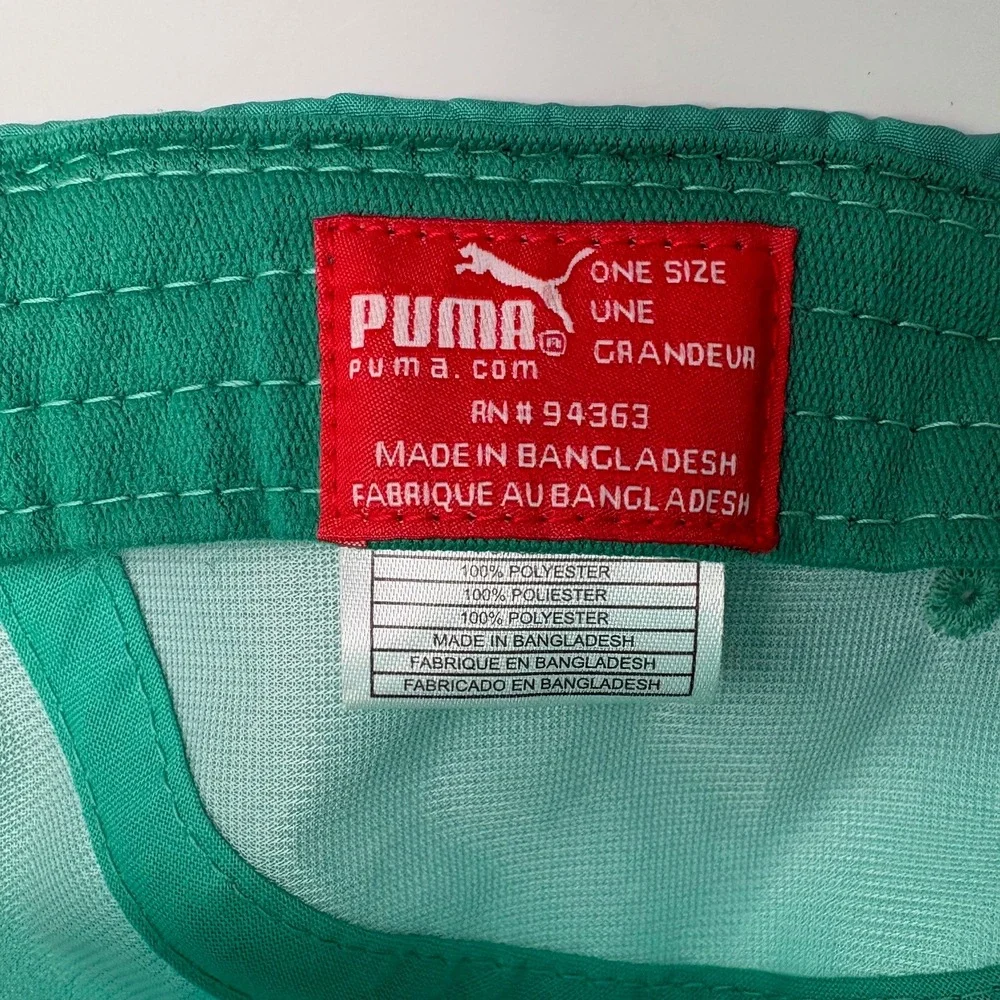 Puma Womens Teal Pink Logo Five Panel Baseball Cap One‎ Size Adjustable Strap
